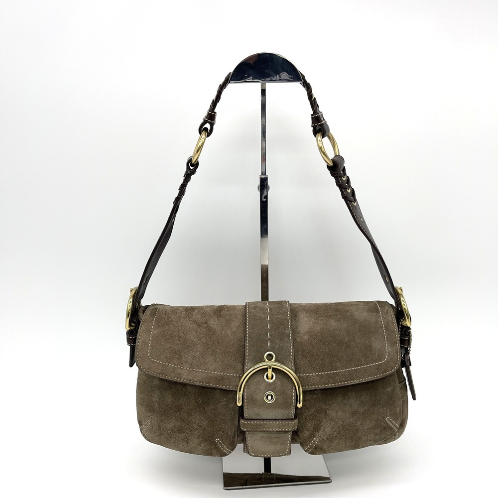 Y2K Coach Soho Suede Shoulder Bag Buckle Brown Quiet Luxury Indie F05S-3659 - Picture 16 of 16